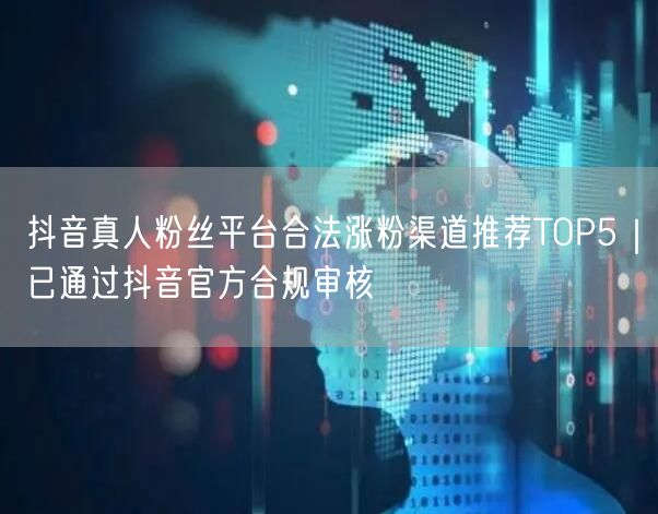 抖音真人粉丝平台合法涨粉渠道推荐TOP5|已通过抖音官方合规审核
