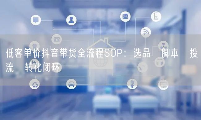 低客单价抖音带货全流程SOP:选品→脚本→投流→转化闭环