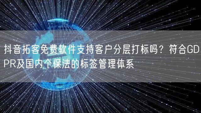 抖音拓客免费软件支持客户分层打标吗?符合GDPR及国内个保法的标签管理体系