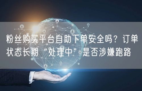 粉丝购买平台自助下单安全吗?订单状态长期“处理中”是否涉嫌跑路
