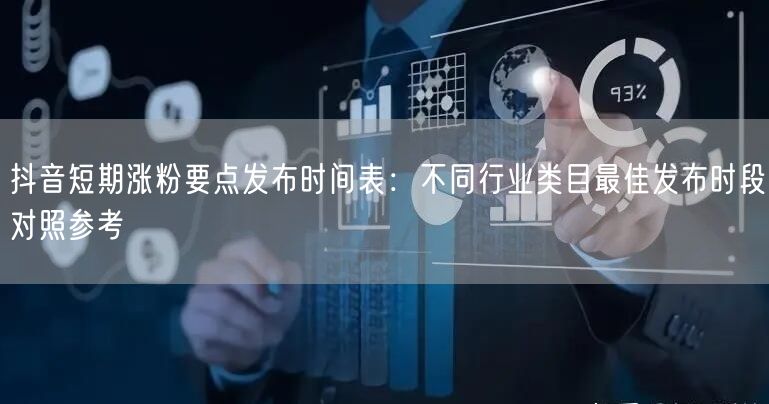 抖音短期涨粉要点发布时间表:不同行业类目最佳发布时段对照参考