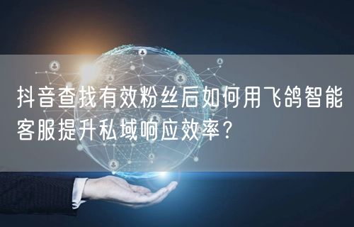 抖音查找有效粉丝后如何用飞鸽智能客服提升私域响应效率?