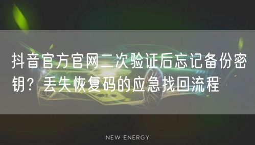 抖音官方官网二次验证后忘记备份密钥?丢失恢复码的应急找回流程