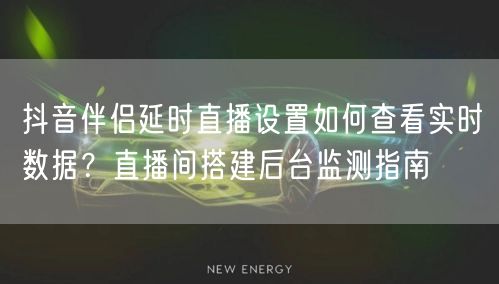 抖音伴侣延时直播设置如何查看实时数据?直播间搭建后台监测指南