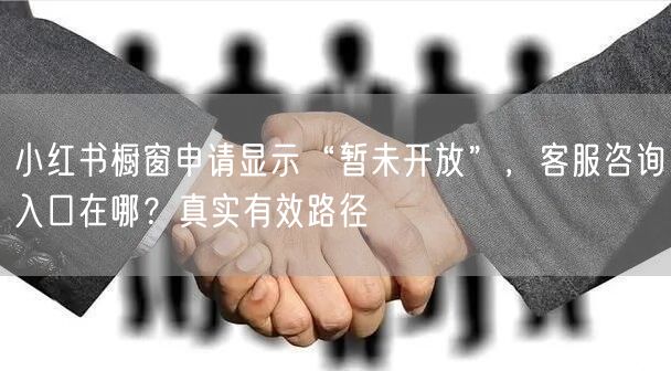 小红书橱窗申请显示“暂未开放”,客服咨询入口在哪?真实有效路径