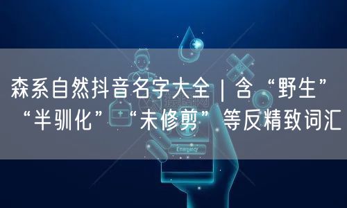森系自然抖音名字大全|含“野生”“半驯化”“未修剪”等反精致词汇