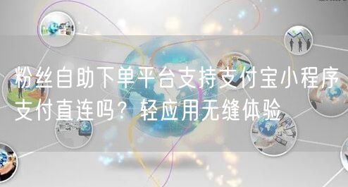 粉丝自助下单平台支持支付宝小程序支付直连吗?轻应用无缝体验