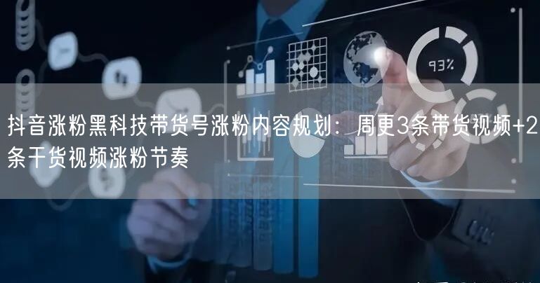 抖音涨粉黑科技带货号涨粉内容规划：周更3条带货视频+2条干货视频涨粉节奏