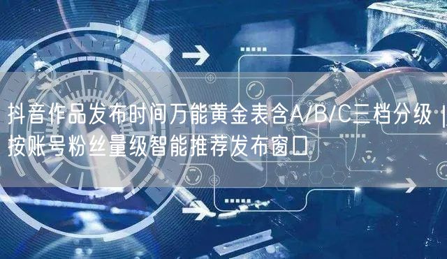 抖音作品发布时间万能黄金表含A/B/C三档分级｜按账号粉丝量级智能推荐发布窗口