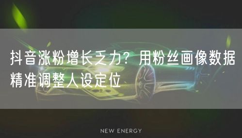 抖音涨粉增长乏力？用粉丝画像数据精准调整人设定位